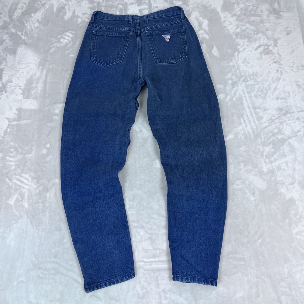 Vintage Y2K Guess Jeans Womens 26 Blue Denim High Rise Tapered Mom Retro 90s USA